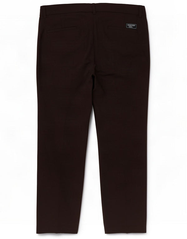 Marks & Spencer Womens Straight Casual Trousers UK 14 Medium W34 L29 Brown