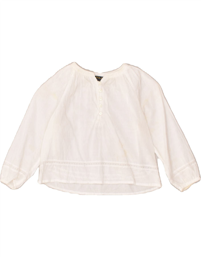 POLO RALPH LAUREN Girls Long Sleeve Blouse Top 2-3 Years White Cotton | Vintage Polo Ralph Lauren | Thrift | Second-Hand Polo Ralph Lauren | Used Clothing | Messina Hembry 