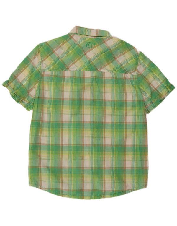 Nike Mens Short Sleeve Shirt Large Green Check Cotton