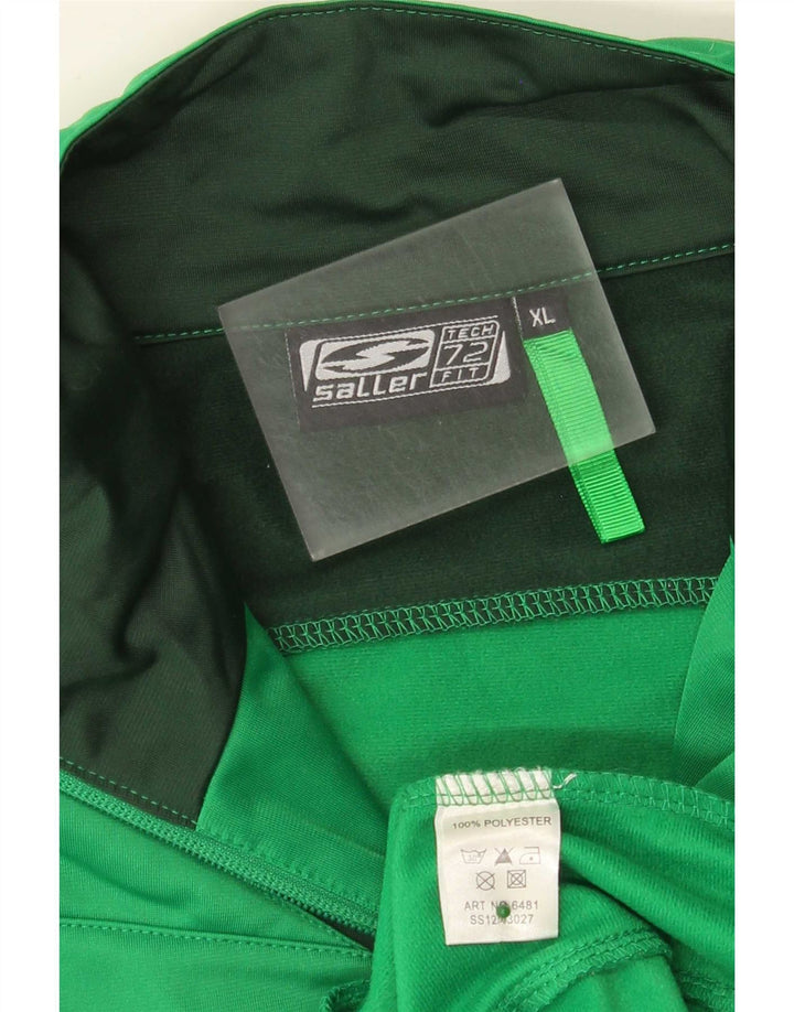Saller Mens Graphic Tracksuit Top Jacket XL Green Colourblock Polyester