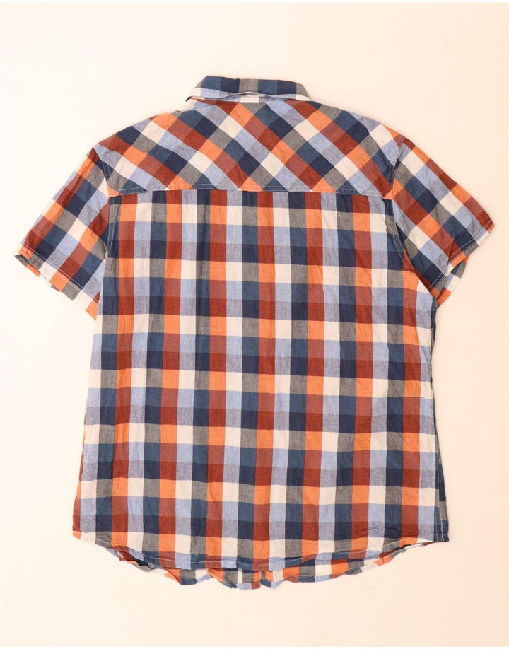 Mountain Warehouse Mens Short Sleeve Shirt 2XL Multicoloured Check Cotton