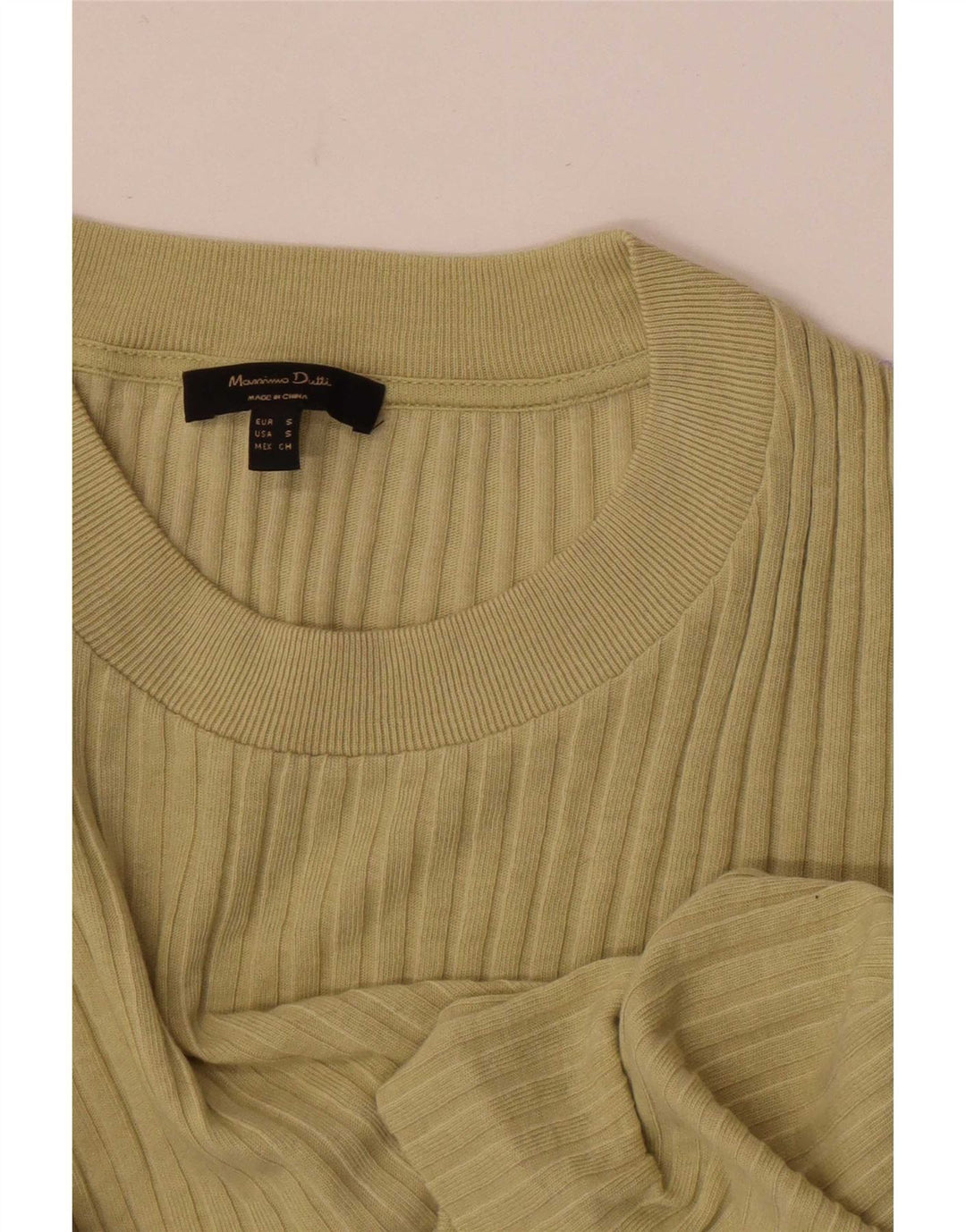 Massimo Dutti Womens Top Long Sleeve UK 8 Small Khaki