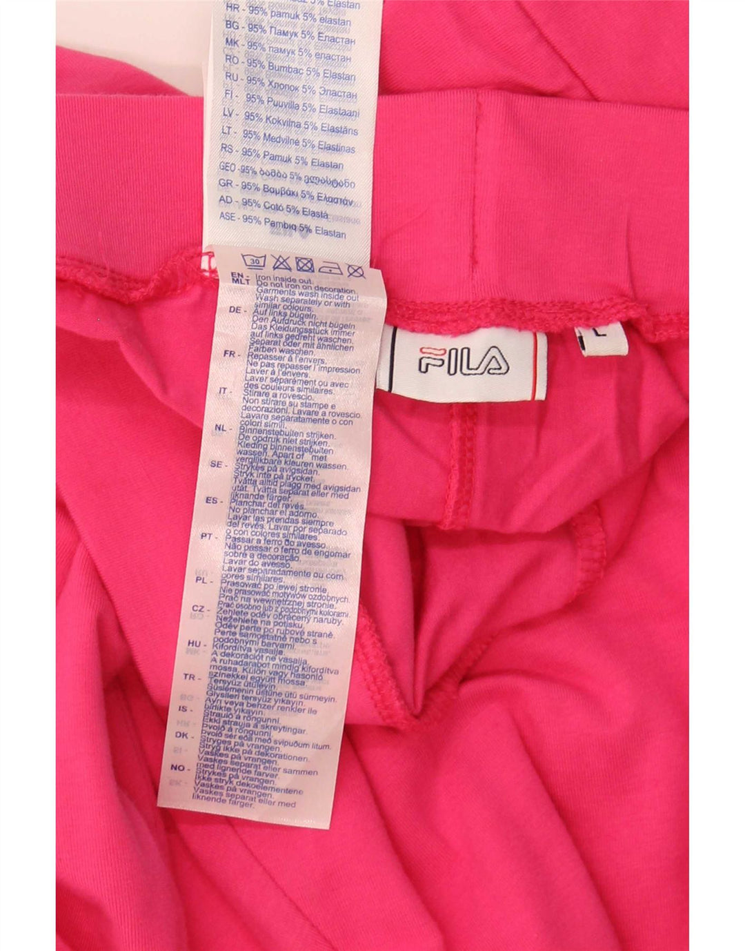 Fila Womens Graphic Leggings UK 14 Large  Pink Cotton