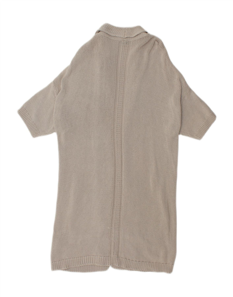 JIGSAW Womens Longline Open Cardigan Sweater UK 14 Medium Grey Cotton Vintage Jigsaw and Second-Hand Jigsaw from Messina Hembry 