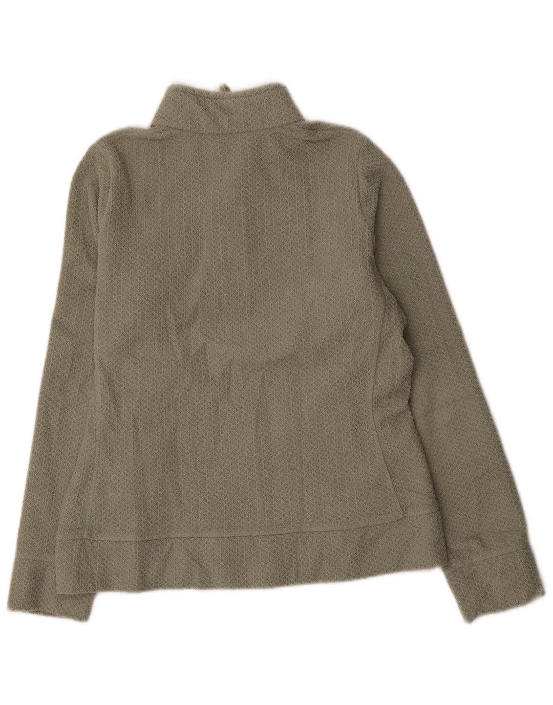 Marks & Spencer Womens Zip Neck Sweatshirt Jumper UK 12 Medium Khaki