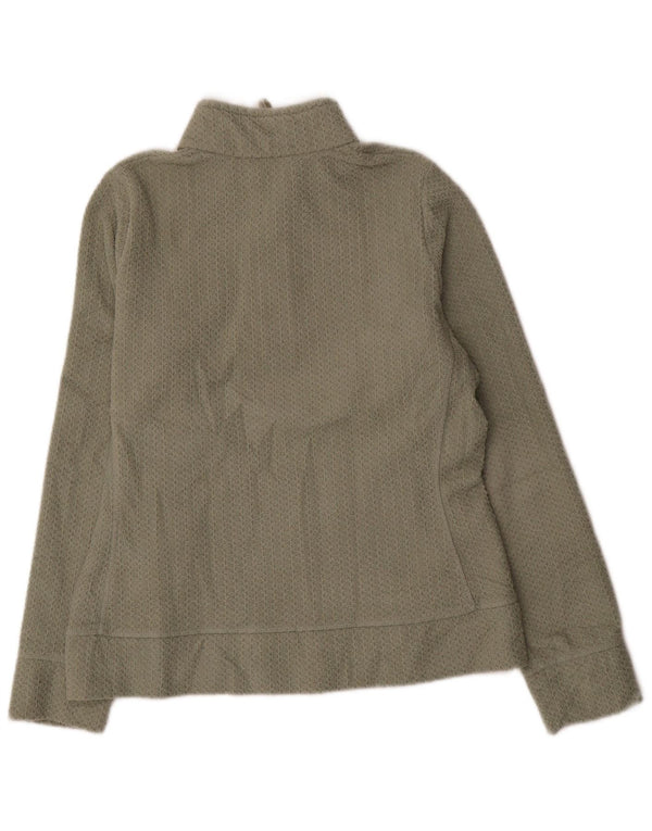Marks & Spencer Womens Zip Neck Sweatshirt Jumper UK 12 Medium Khaki