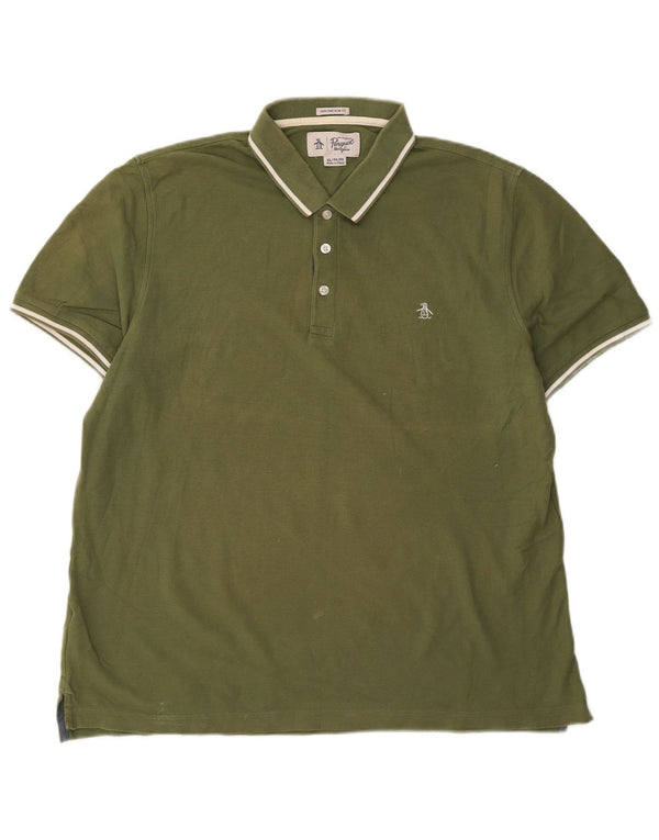 Penguin Mens Heritage Slim Fit Polo Shirt XL Khaki Cotton