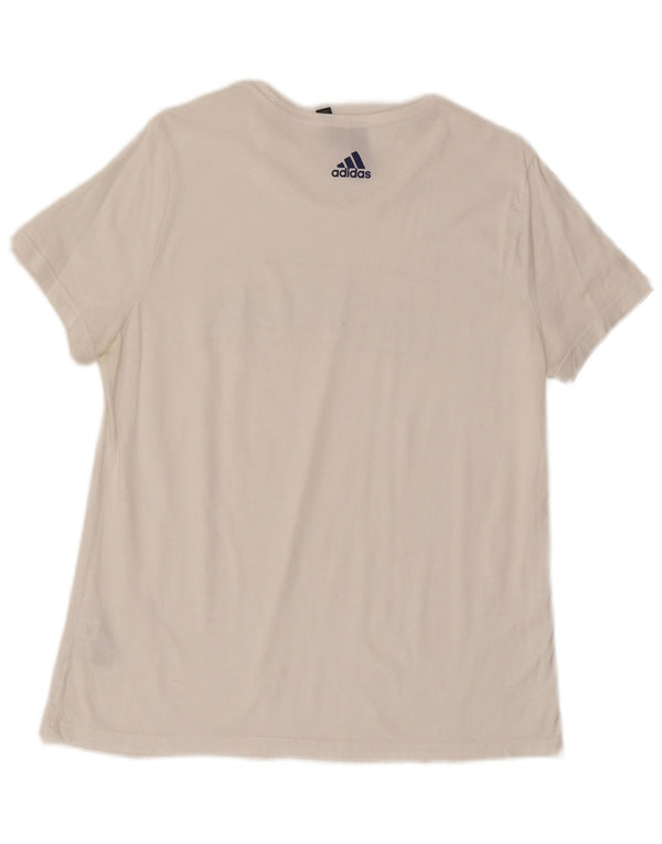 Adidas Womens Graphic T-Shirt Top UK 20/22 XL White Cotton