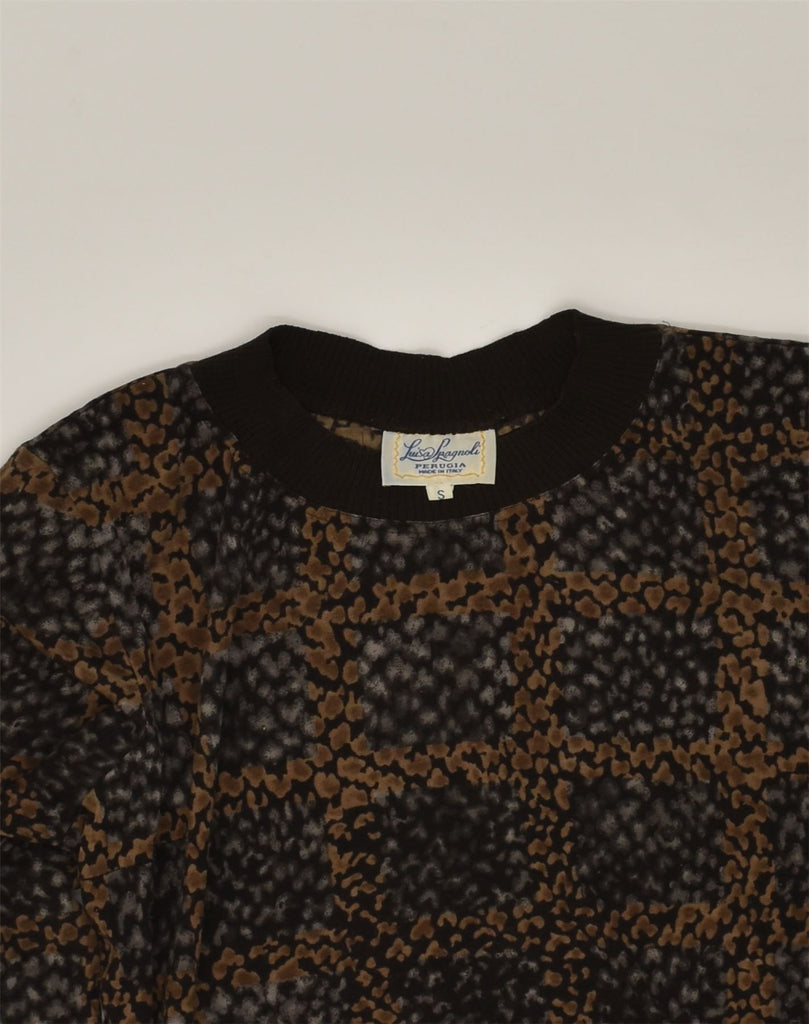 LUISA SPAGNOLI Womens Loose Fit Blouse Top UK 10 Small Brown Animal Print | Vintage Luisa Spagnoli | Thrift | Second-Hand Luisa Spagnoli | Used Clothing | Messina Hembry 