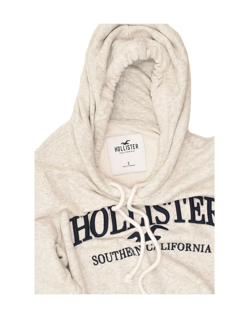 HOLLISTER Womens Graphic Hoodie Jumper UK 10 Small Grey Cotton | Vintage Hollister | Thrift | Second-Hand Hollister | Used Clothing | Messina Hembry 