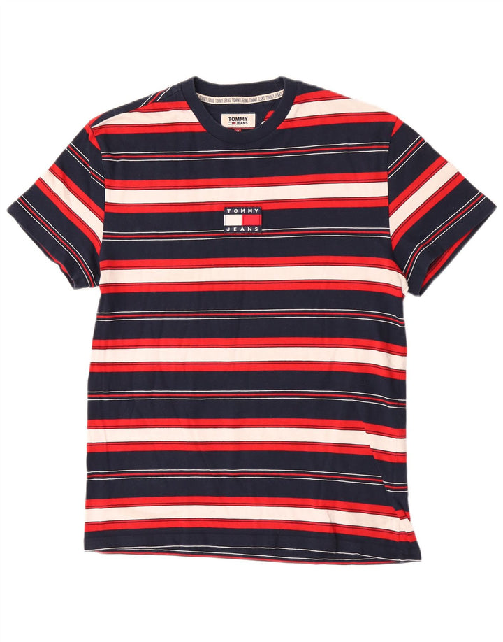 Tommy Hilfiger Mens Short Sleeve T-Shirt Top Medium Multicoloured Striped