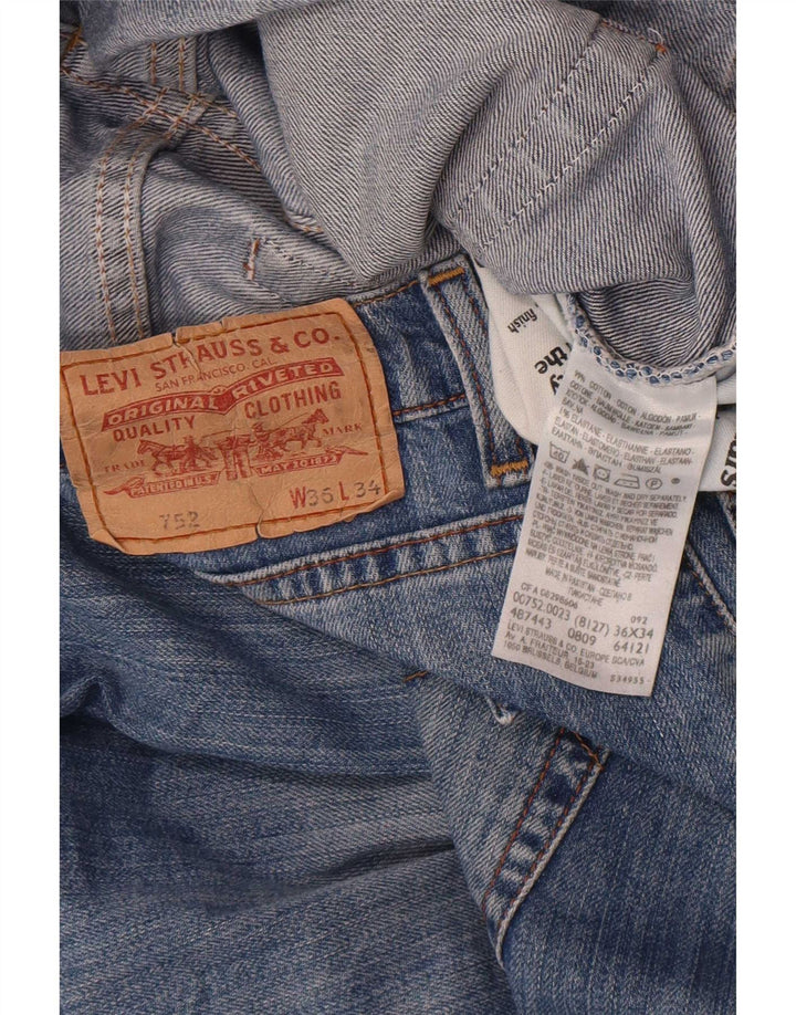 Levi's Mens 752 Straight Jeans W36 L31 Blue Cotton
