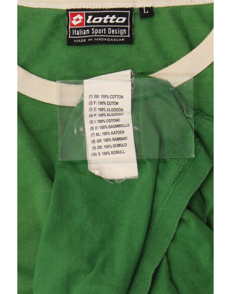 LOTTO Mens T-Shirt Top Large Green Cotton Vintage Lotto and Second-Hand Lotto from Messina Hembry 