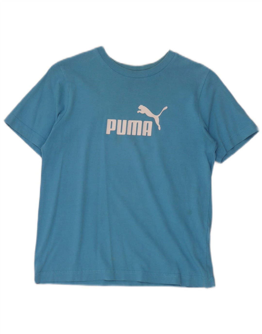 Puma Womens Graphic T-Shirt Top UK 12 Medium Blue Cotton