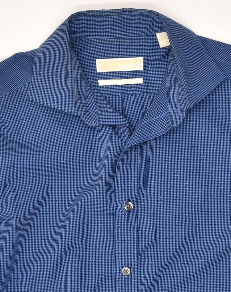 MICHAEL KORS Mens Shirt Size 151/2 Medium Blue Cotton | Vintage Michael Kors | Thrift | Second-Hand Michael Kors | Used Clothing | Messina Hembry 