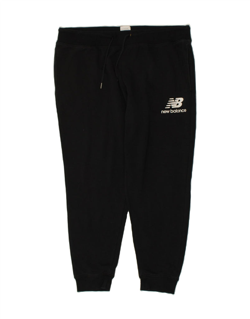 NEW BALANCE Mens Graphic Tracksuit Trousers Joggers 2XL Black Cotton | Vintage New Balance | Thrift | Second-Hand New Balance | Used Clothing | Messina Hembry 