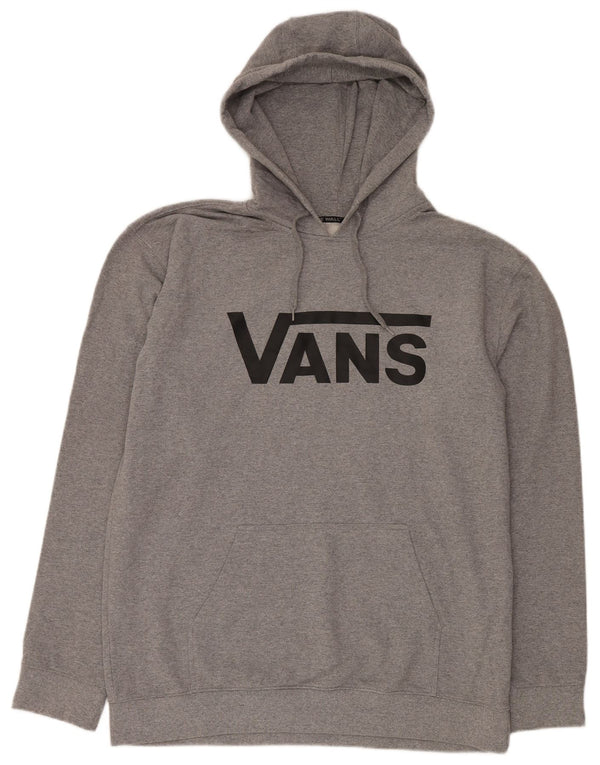 VANS Mens Graphic Hoodie Jumper 2XL Grey Polyester