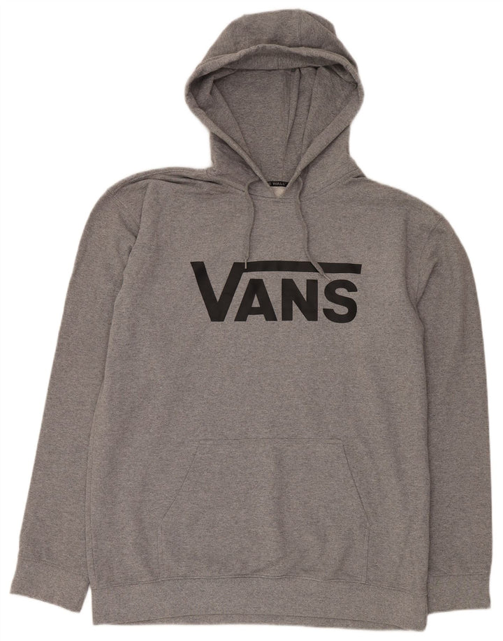 VANS Mens Graphic Hoodie Jumper 2XL Grey Polyester