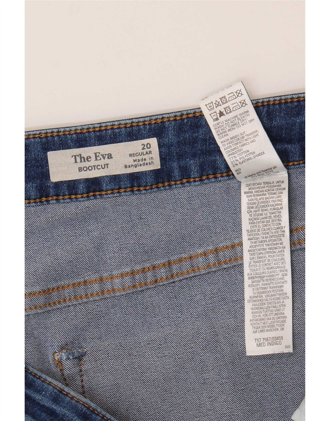 Marks & Spencer Womens Regular Bootcut Jeans UK 20 2XL W42 L31 Blue Cotton