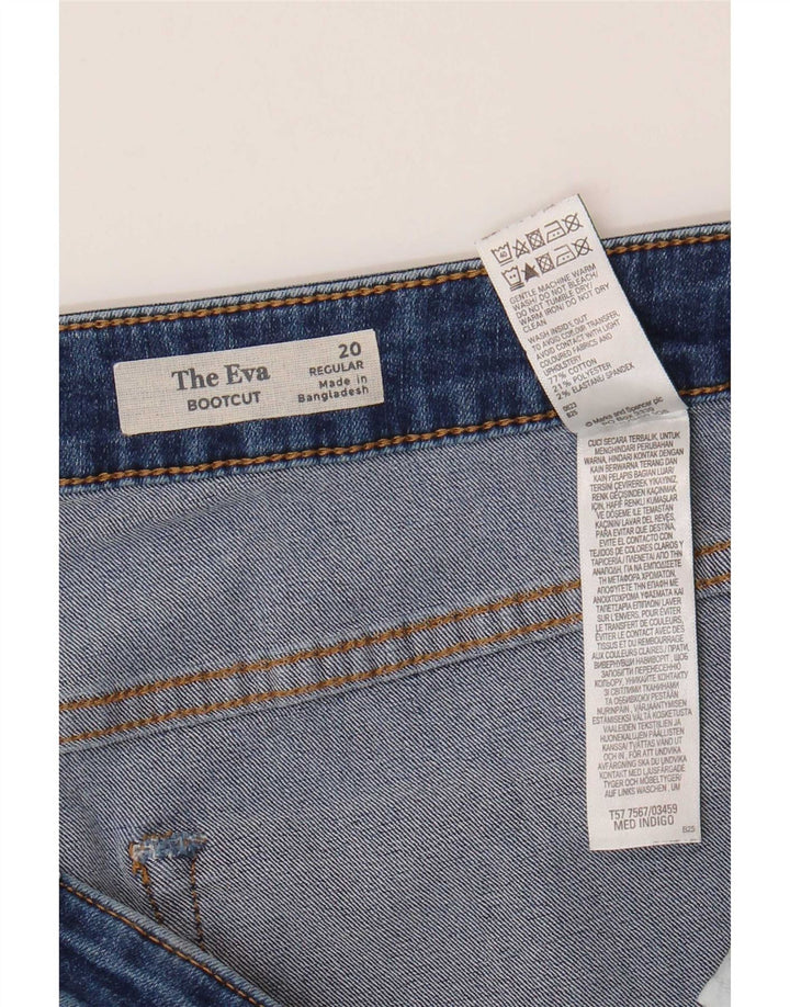 Marks & Spencer Womens Regular Bootcut Jeans UK 20 2XL W42 L31 Blue Cotton