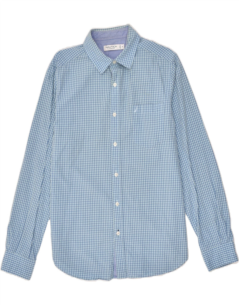 NAUTICA Mens Classic Fit Shirt Medium Blue Gingham Cotton | Vintage Nautica | Thrift | Second-Hand Nautica | Used Clothing | Messina Hembry 