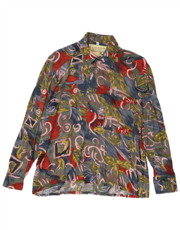 Camargue Mens Abstract Pattern Shirt Size 37/38 Small Multicoloured Viscose