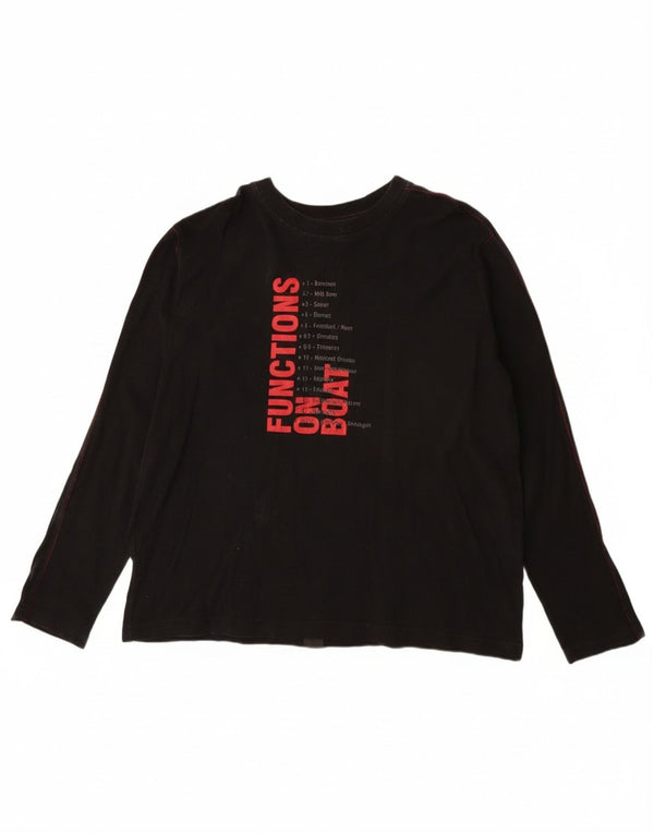 Murphy & Nye Mens Graphic Top Long Sleeve 2XL Black Cotton