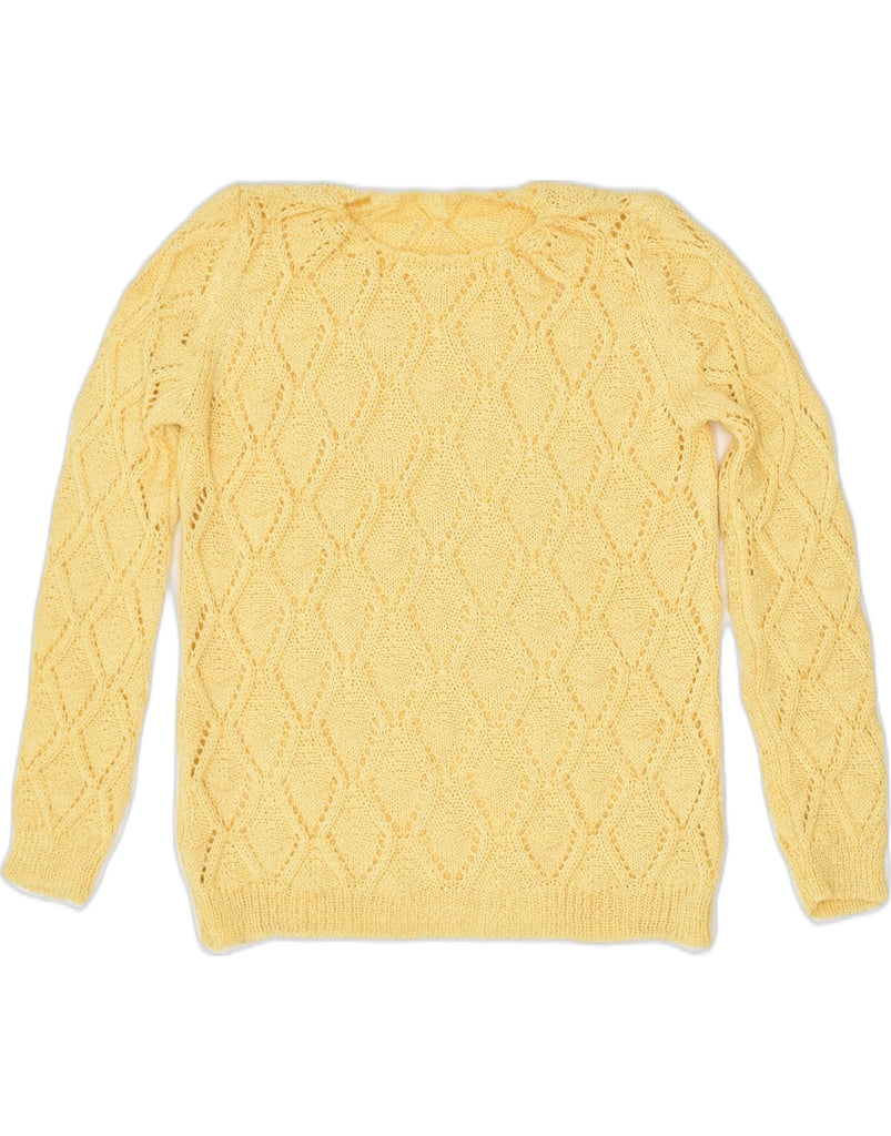 VINTAGE Womens Crew Neck Jumper Sweater UK 12 Medium Yellow | Vintage | Thrift | Second-Hand | Used Clothing | Messina Hembry 