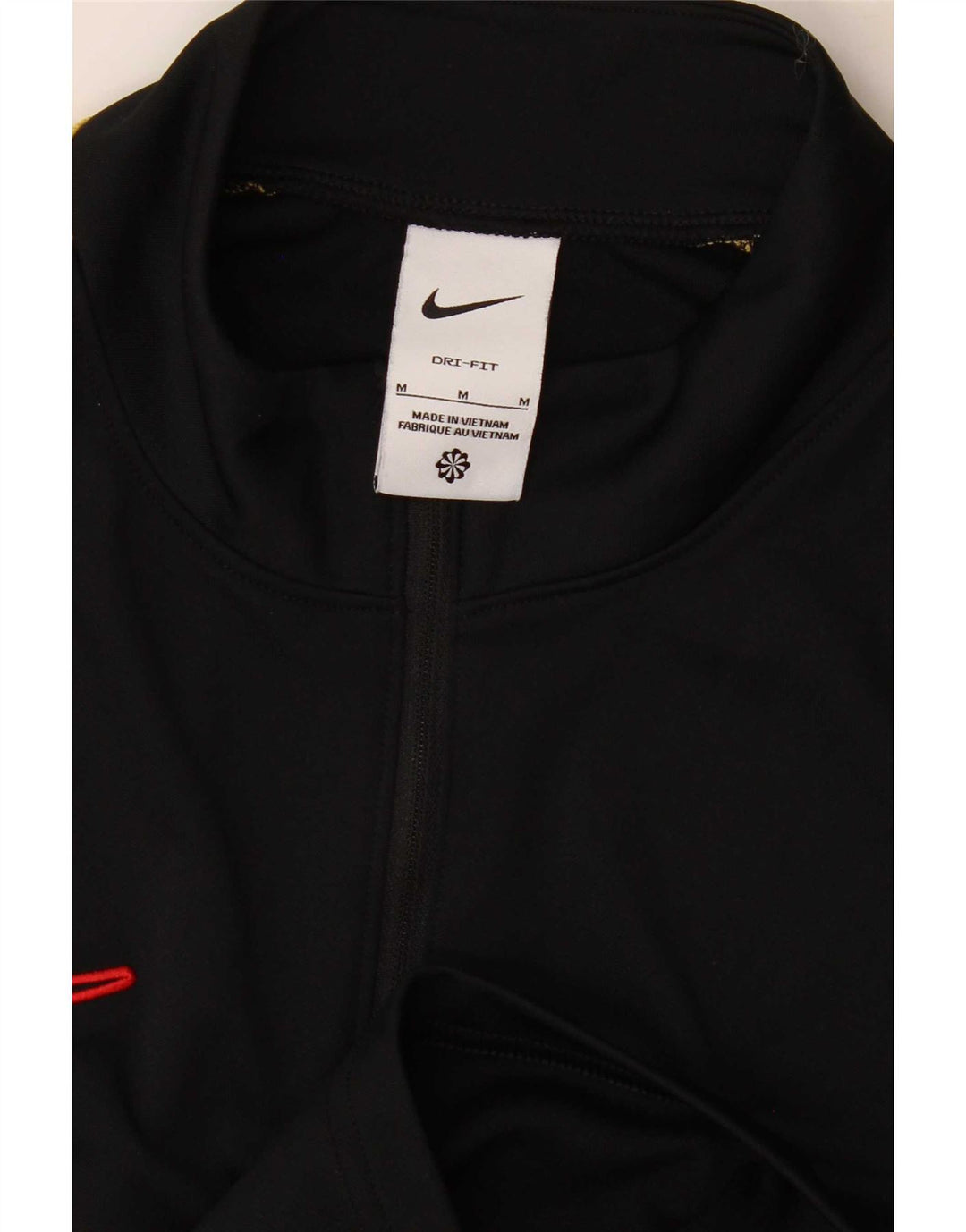 Nike Mens Dri Fit Zip Neck Pullover Tracksuit Top Medium Black Colourblock