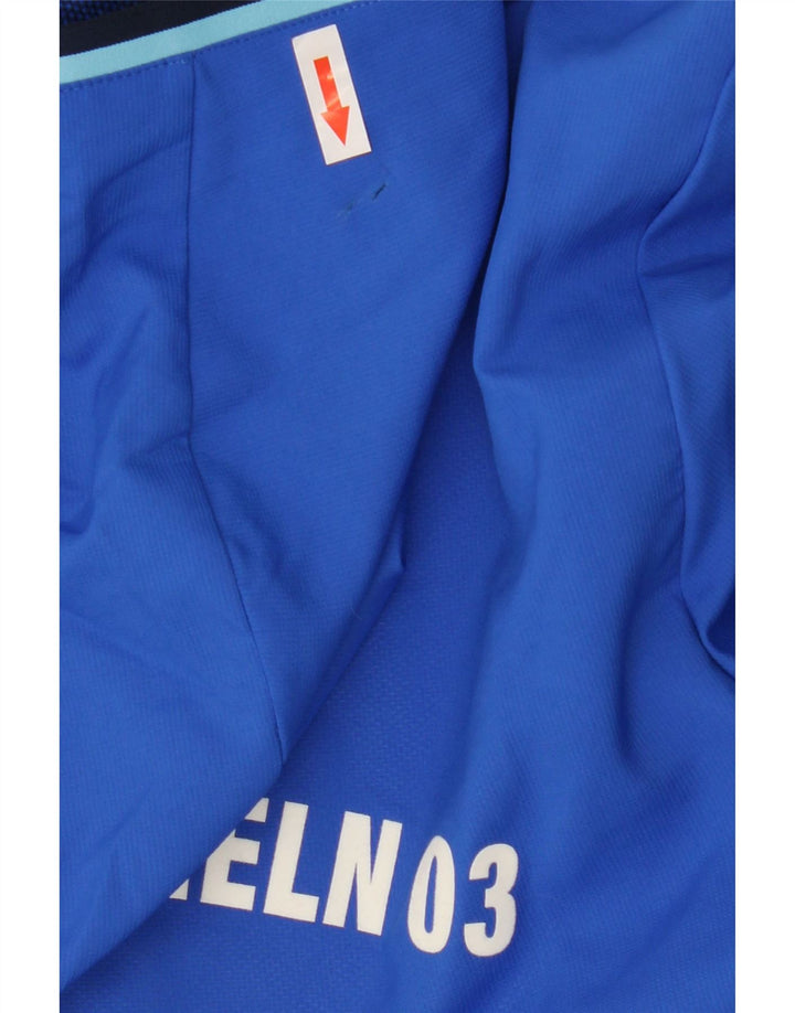 Adidas Mens Graphic Hooded Tracksuit Top Jacket Medium Blue Polyester