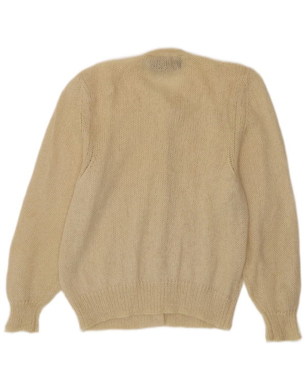 Beatrice Womens Cardigan Sweater UK 10 Small Beige Mohair