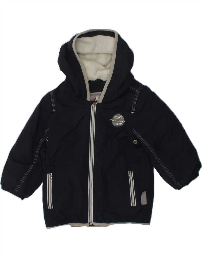 CHAMPION Baby Boys Hooded Windbreaker Jacket 9-12 Months Small Navy Blue | Vintage Champion | Thrift | Second-Hand Champion | Used Clothing | Messina Hembry 