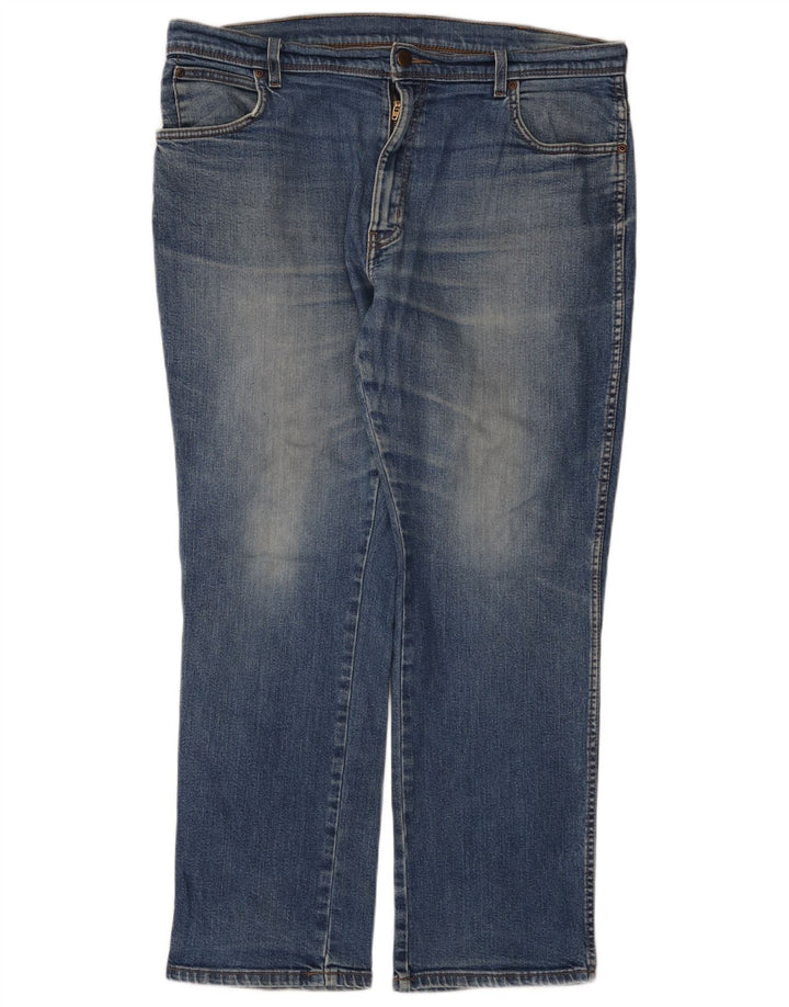 Wrangler Mens Regular Fit Straight Jeans W38 L30 Blue Cotton