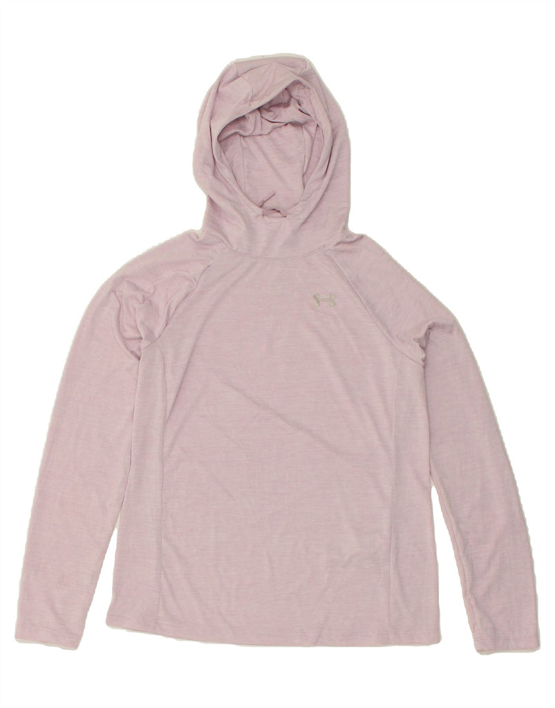 UNDER ARMOUR Womens Hoodie Jumper UK 14 Medium Pink Polyester | Vintage Under Armour | Thrift | Second-Hand Under Armour | Used Clothing | Messina Hembry 