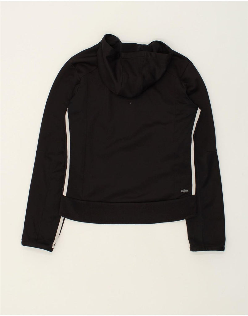 ADIDAS Womens Zip Hoodie Sweater UK 12 Medium  Black Polyester | Vintage Adidas | Thrift | Second-Hand Adidas | Used Clothing | Messina Hembry 