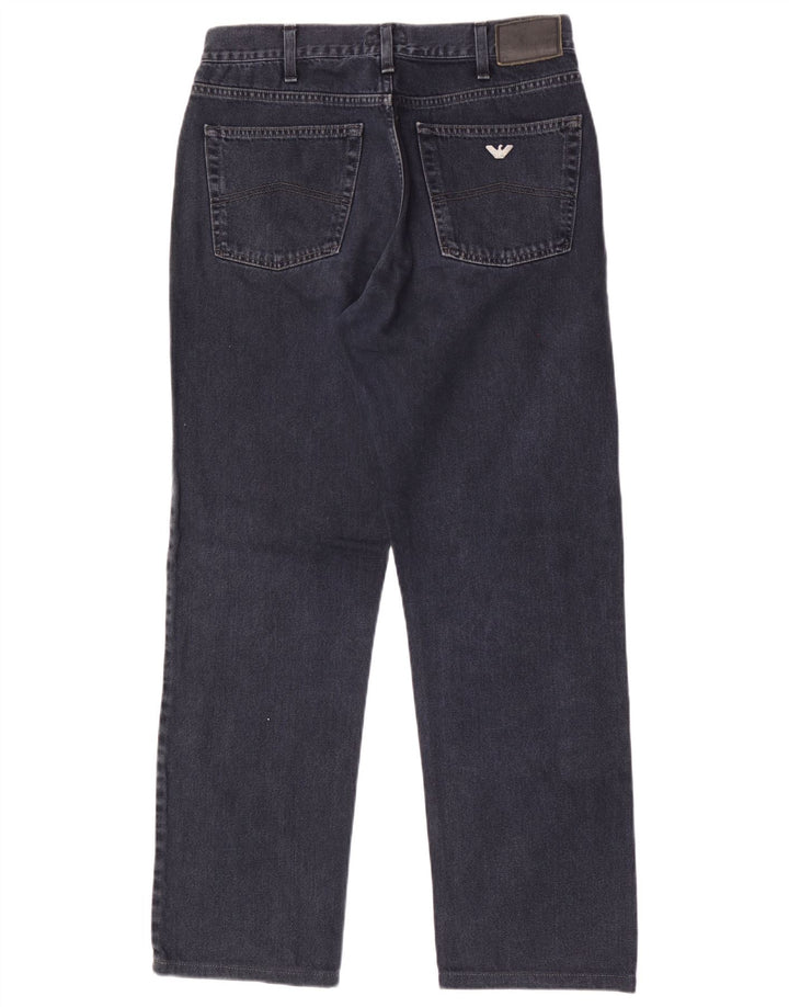 Armani Mens Straight Jeans W34 L31 Navy Blue Cotton