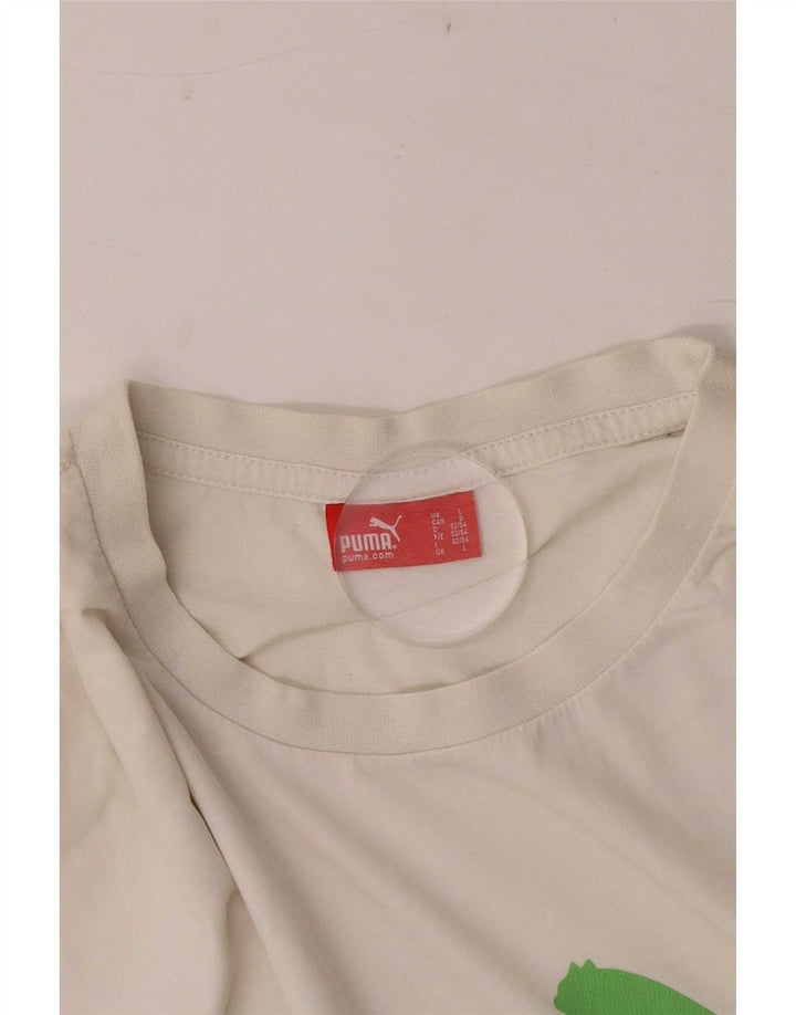 Puma Mens Graphic T-Shirt Top Large White