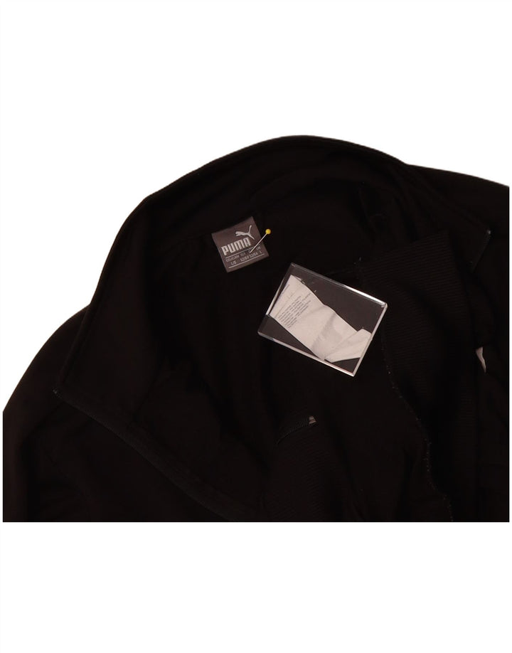 PUMA Mens Graphic Tracksuit Top Jacket Large Black Polyester