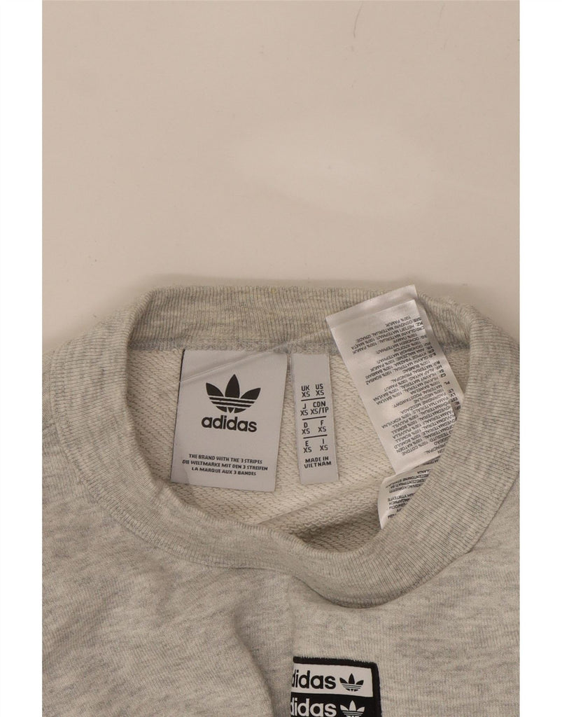 ADIDAS Mens Loose Fit Sweatshirt Jumper XS Grey Cotton Vintage Adidas and Second-Hand Adidas from Messina Hembry 