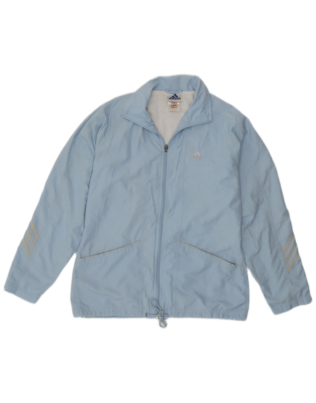 Adidas Womens Rain Jacket UK 10 Small Blue Polyester