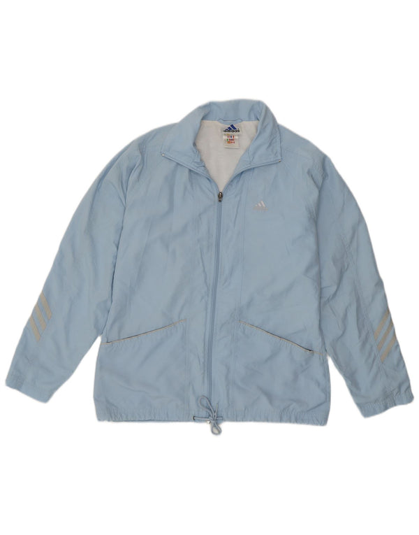 Adidas Womens Rain Jacket UK 10 Small Blue Polyester
