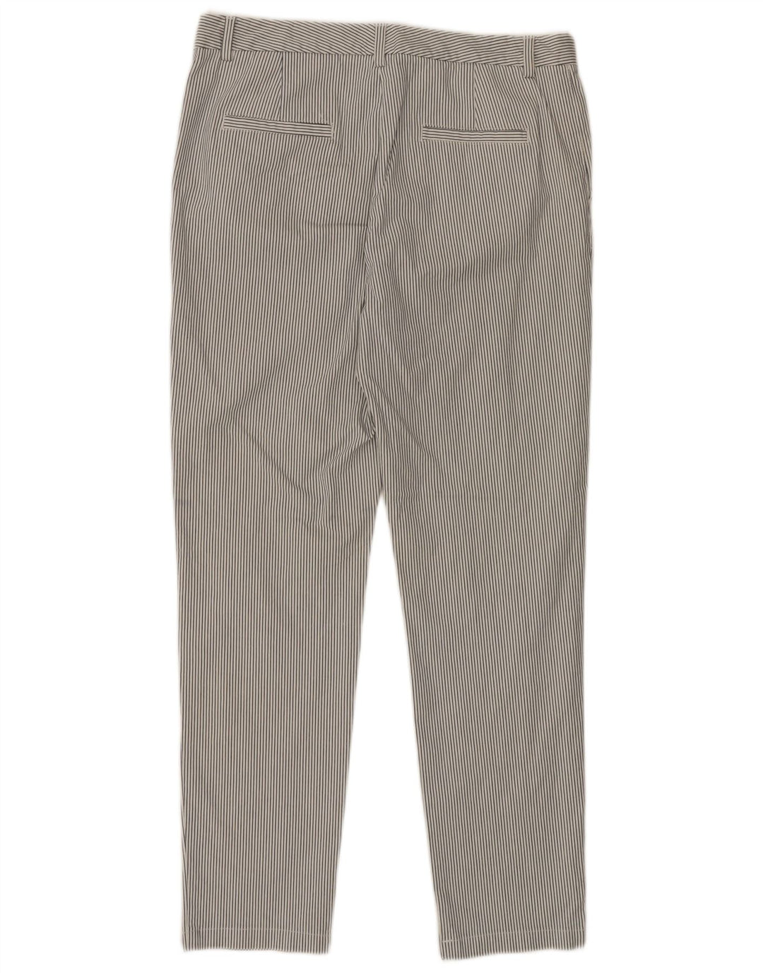 MARKS & SPENCER Womens Chino Trousers UK 14 Medium W34 L31 White Striped