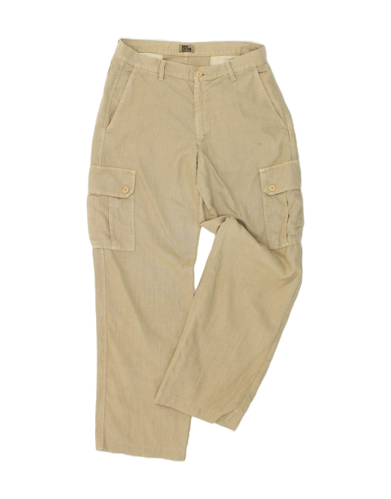 VINTAGE Mens Straight Cargo Trousers EU 46 Small W32 L32 Beige Linen | Vintage Vintage | Thrift | Second-Hand Vintage | Used Clothing | Messina Hembry 