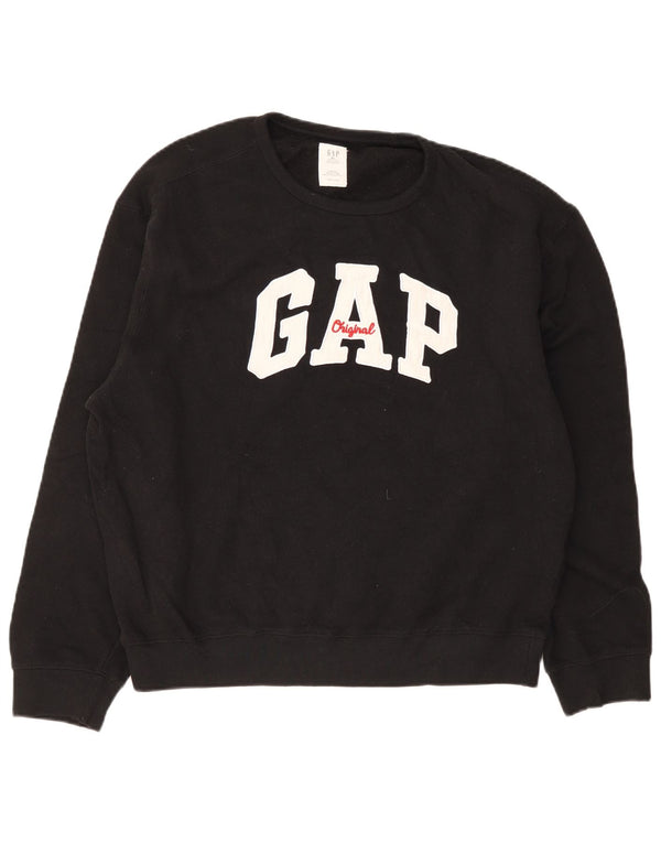 Gap Mens Graphic Sweatshirt Jumper XL Black Cotton