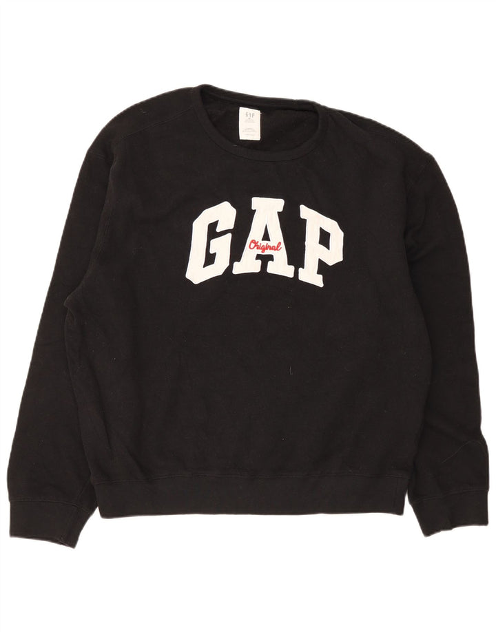 Gap Mens Graphic Sweatshirt Jumper XL Black Cotton