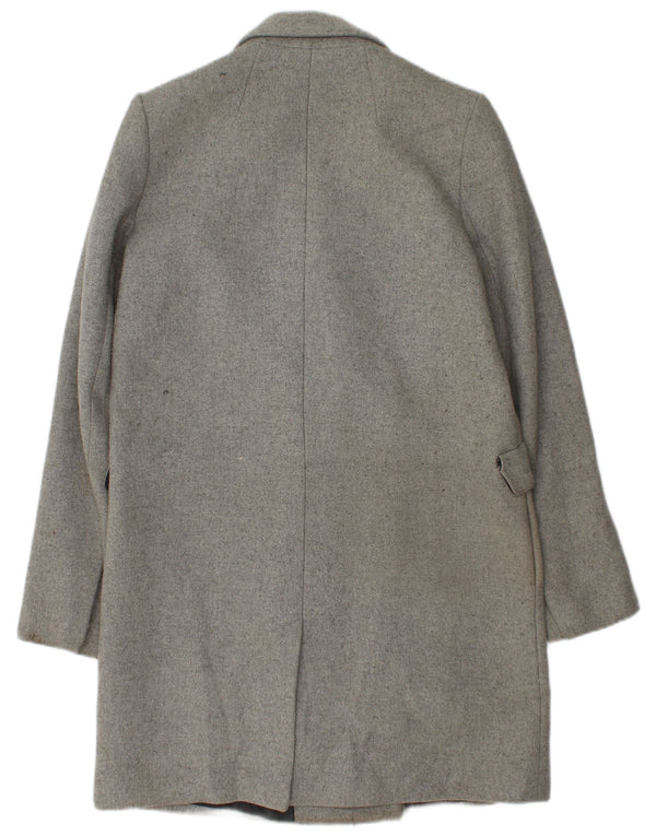 Zara Womens Double Breasted Coat UK 14 Medium Grey Polyester