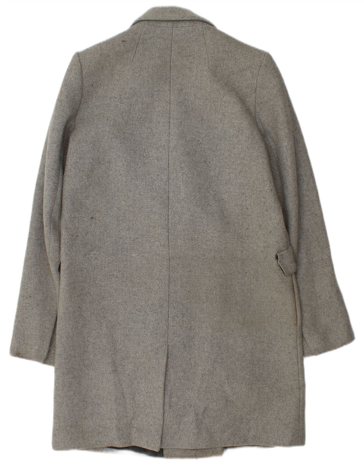 Zara Womens Double Breasted Coat UK 14 Medium Grey Polyester
