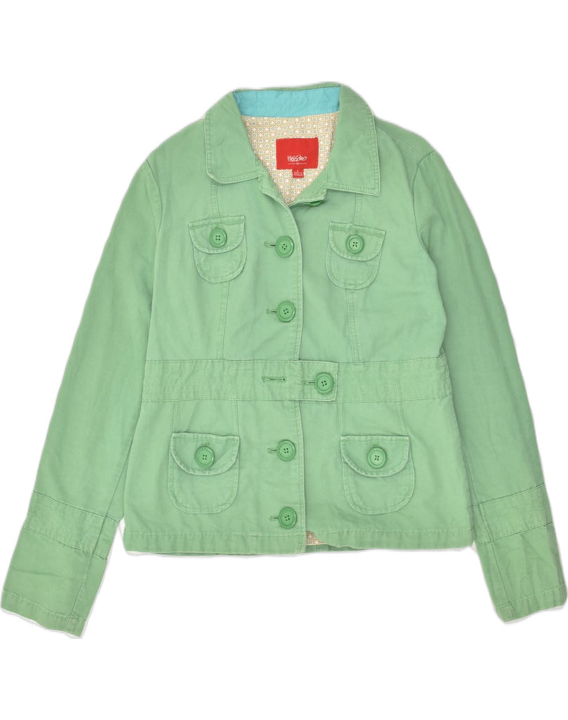 MOSSIMO Womens 5 Button Blazer Jacket UK 14 Large Green Cotton | Vintage Mossimo | Thrift | Second-Hand Mossimo | Used Clothing | Messina Hembry 