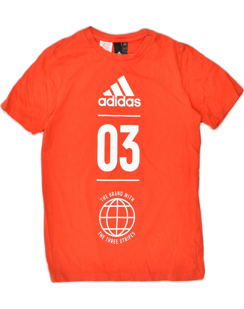 ADIDAS Boys Graphic T-Shirt Top 13-14 Years Orange Cotton | Vintage Adidas | Thrift | Second-Hand Adidas | Used Clothing | Messina Hembry 