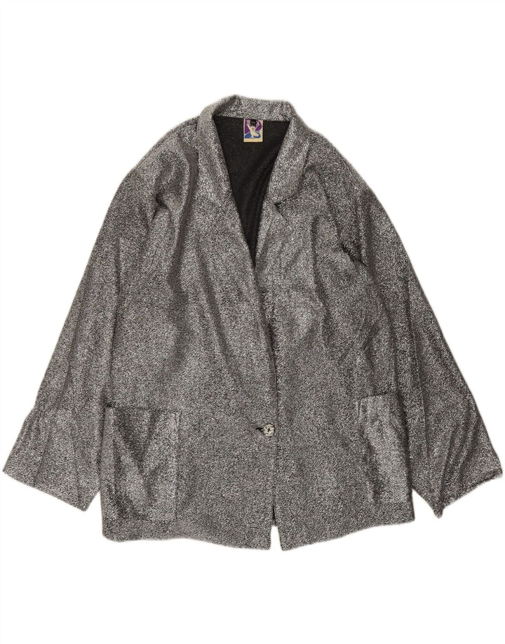 Yessica Womens 1 Button Blazer Jacket EU 44 XL Grey Polyester